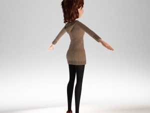 cartoon girl rigged Modelo 3D