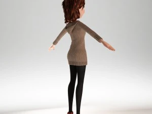 menina dos desenhos animados manipulada Modelo 3D
