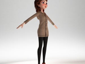 cartoon girl rigged Modelo 3D