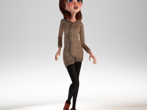 cartoon girl rigged Modelo 3D