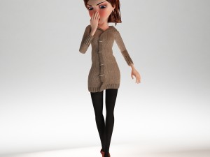 cartoon girl rigged Modelo 3D