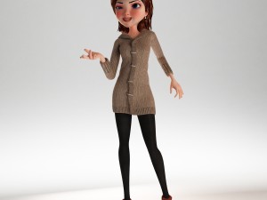 cartoon girl rigged Modelo 3D