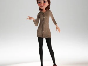 menina dos desenhos animados manipulada Modelo 3D