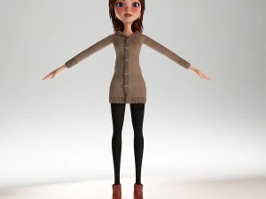 menina dos desenhos animados manipulada Modelo 3D