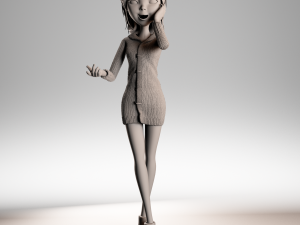 cartoon girl rigged Modelo 3D