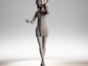 menina dos desenhos animados manipulada Modelo 3D