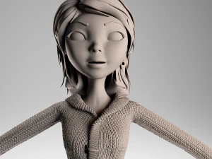 menina dos desenhos animados manipulada Modelo 3D