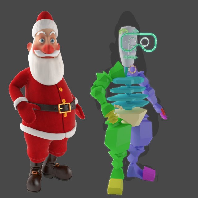 rigged santa claus character 3D मॉडल .c4d .max .obj .3ds .fbx .stl .blend 