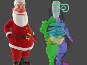 rigged santa claus character 3D 모델