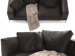 flexform leather sofa ettore 3D Model