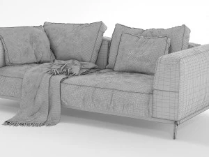 flexform leather sofa ettore 3D Model