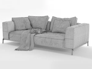 flexform leather sofa ettore 3D Model
