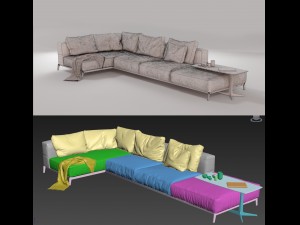 flexform sectional sofa ettore 3D Model