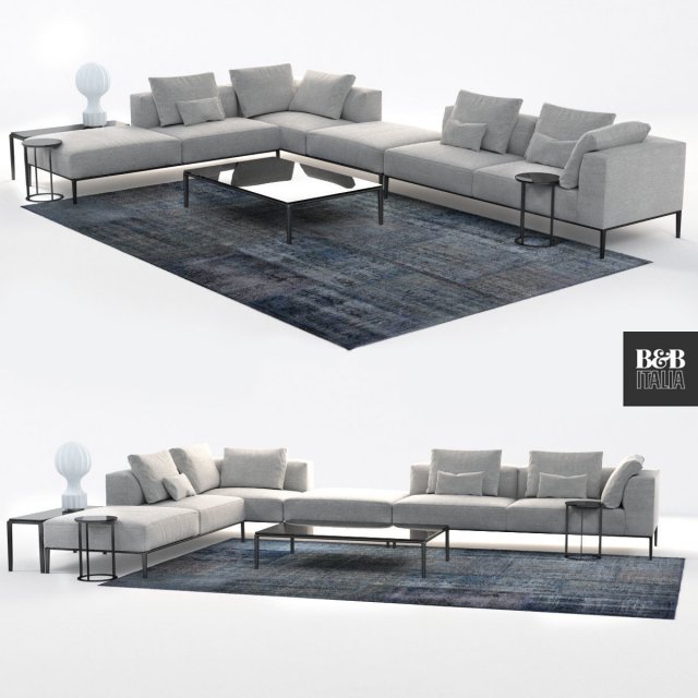 b and b italia sofa michel effe 3D Model .c4d .max .obj .3ds .fbx .stl .blend 