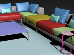 b and b italia sofa michel effe 3D Model