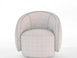 sedia girevole kelly wearstler vr - ar - low-poly Modello 3D