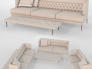 lipp sofa piero lissoni vr - ar - low-poly 3D Model