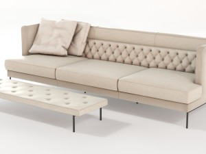 lipp sofa piero lissoni vr - ar - low-poly 3D Model