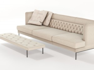 lipp sofa piero lissoni vr - ar - low-poly 3D Model