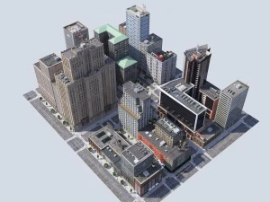 metropolis city block 3d 3D Model