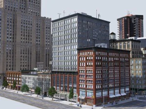 metropolis city block 3d 3D Model