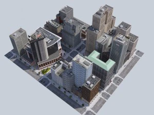 metropolis city block 3d 3D Model