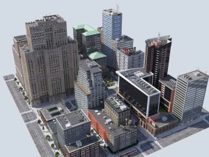 metropolis city block 3d 3D Model