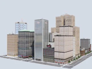metropolis city block 3d 3D Model