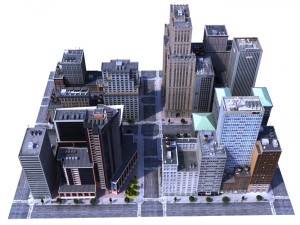 metropolis city block 3d Modelo 3D