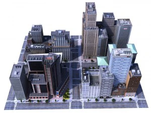 metropolis city block 3d 3D Model