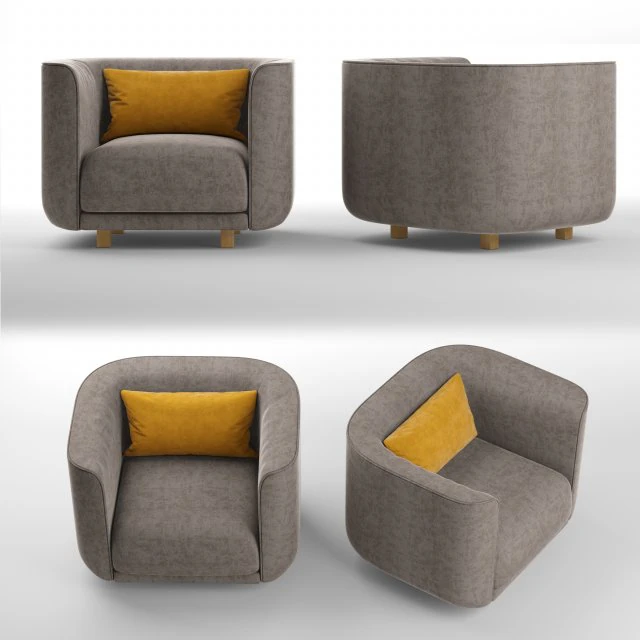 fat tulip arm chair 3D Model .c4d .max .obj .3ds .fbx .stl .blend 