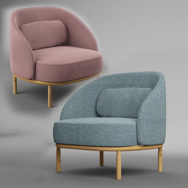 fuuga armchair 3D Model .c4d .max .obj .3ds .fbx .stl .blend 