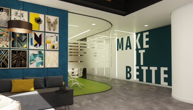 modern office interior design model Modelo 3D .c4d .max .obj .3ds .fbx .stl .blend 
