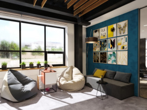 modern office interior design model Modelo 3D