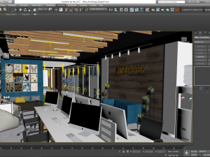 modern office interior design model Modelo 3D