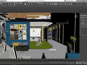 modern office interior design model Modelo 3D