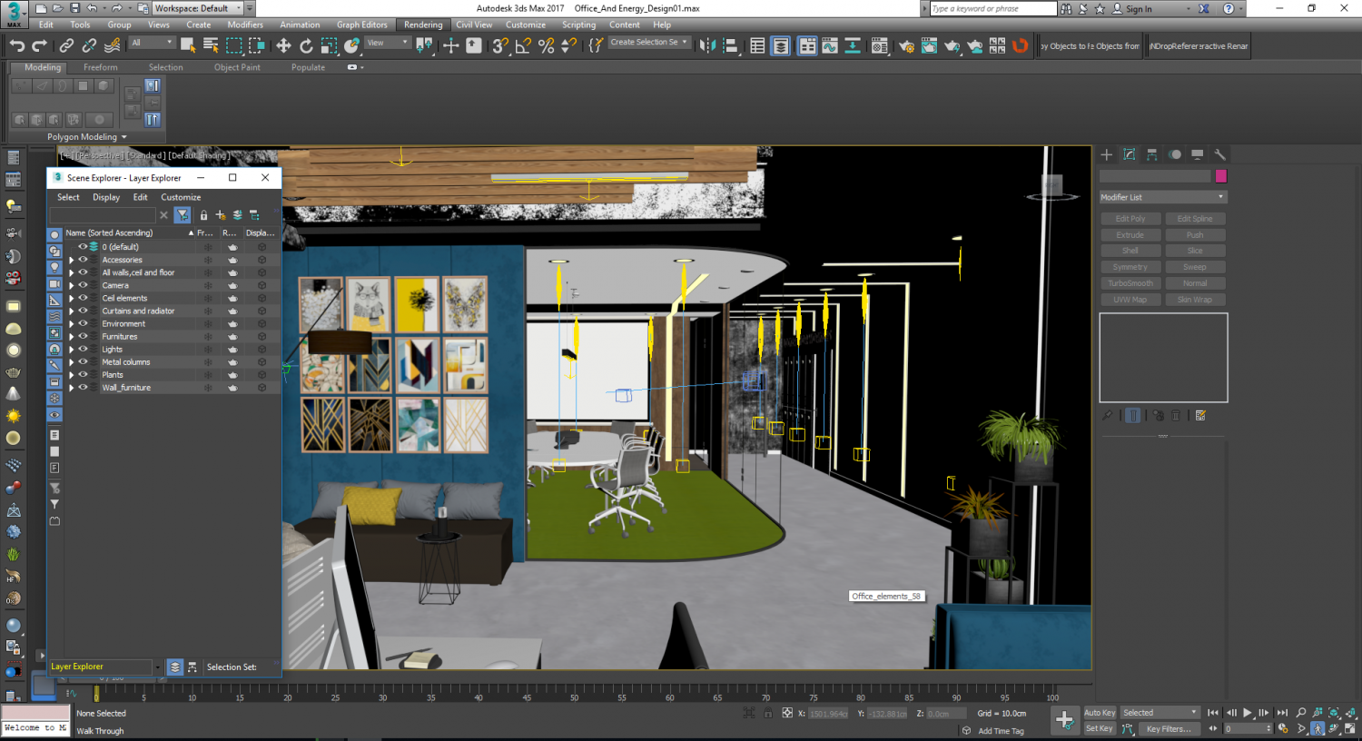 modern office interior design model 3d model in ofis 3dexport
