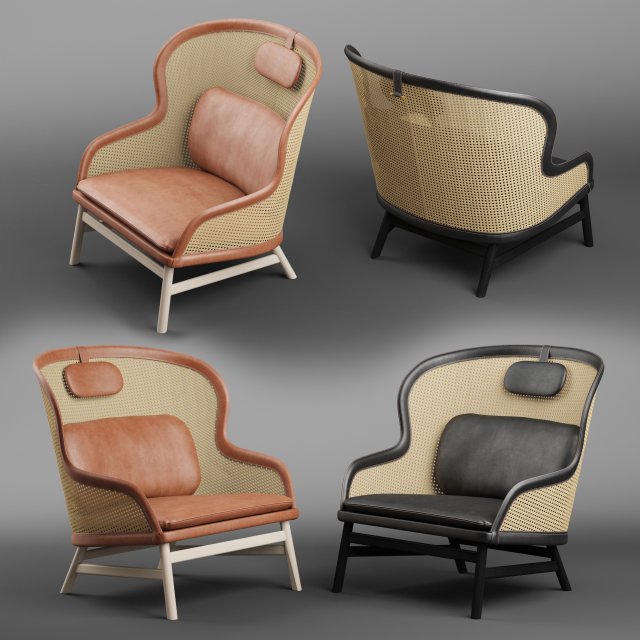 dandy armchair 3D Model .c4d .max .obj .3ds .fbx .stl .blend