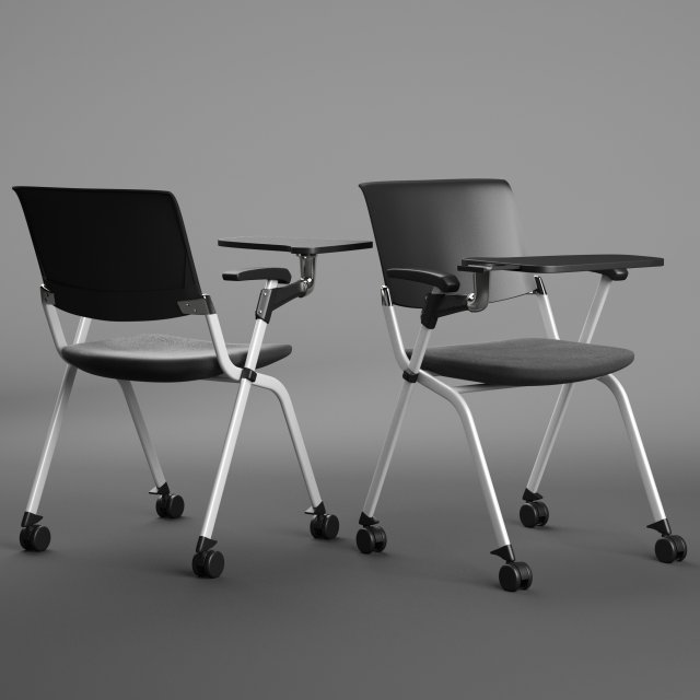 office folded chair with table Modello 3D .c4d .max .obj .3ds .fbx .stl .blend 