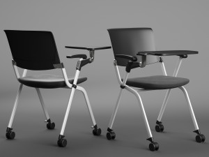 office folded chair with table Model 3D