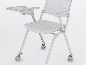 office folded chair with table Modello 3D