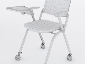 office folded chair with table 3D Model