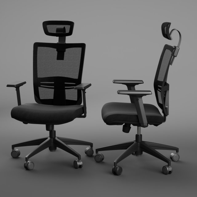 office chair ch-133 wiz high black 3D Modell .c4d .max .obj .3ds .fbx .stl .blend 