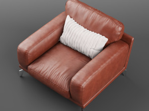 peruna leather arm chair 3d 3D Model