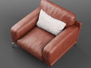 poltrona de couro peruna 3d Modelo 3D