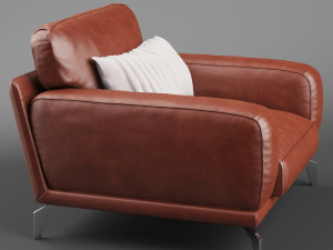 peruna leather arm chair 3d Modello 3D