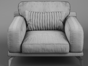peruna leather arm chair 3d Modello 3D