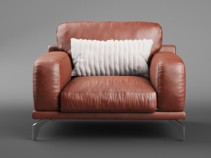 peruna leather arm chair 3d Modello 3D
