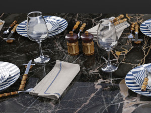 lorenzi milano bamboo dining tableware set 3d 3D Model