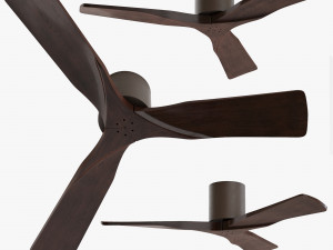 matthews irene 3-blade walnut-bronze hugger ceiling fan Modèle 3D